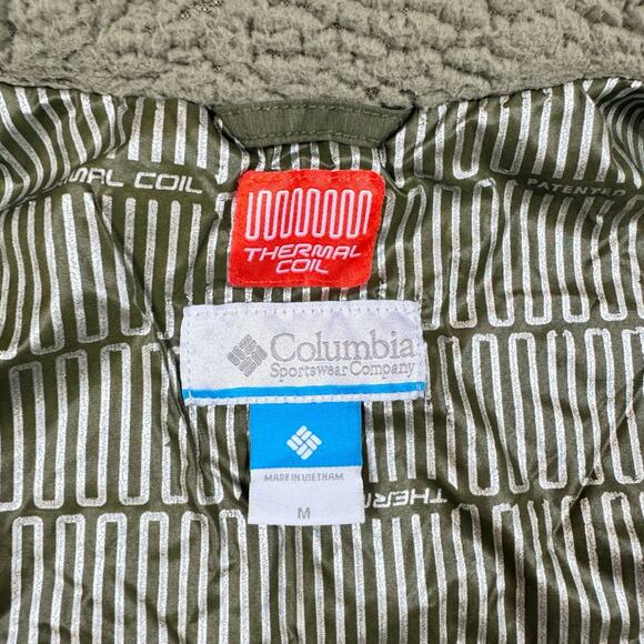 Columbia Jacket Womens Medium Green Thermal Coil Faux Fur Coat Parka Ski Snow - Picture 6 of 9